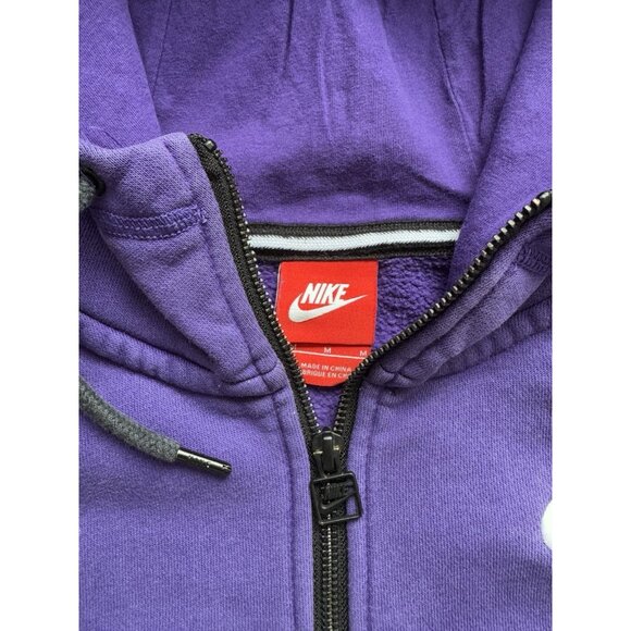 Rare Vintage Y2K Nike Swoosh Full Zip Hoodie Sweater Purple Violet Streetwear - Picture 13 of 15